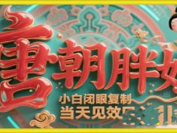 用AI克隆“唐朝胖妞”日更3条,平台疯狂推流,小白闭眼复制,当天见效,日入1k+